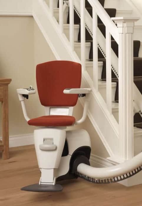 Flow 2 stairlift on a curved rail