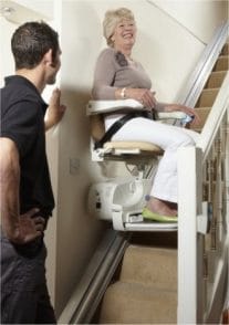lady from Gloucestershire on stairlift