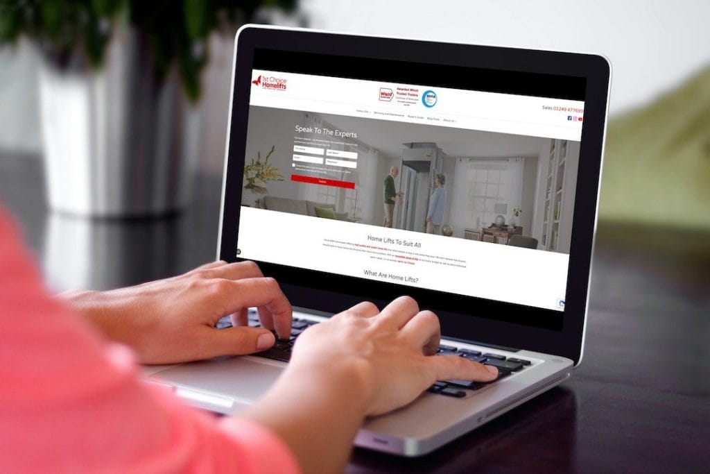 1st Choice Home Lifts Site Mockup Laptop