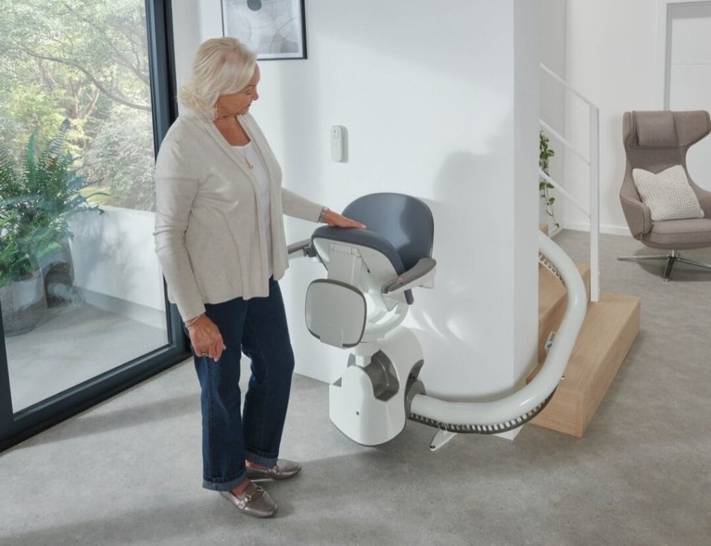 Flow X Stairlift unfolding chair ready for use