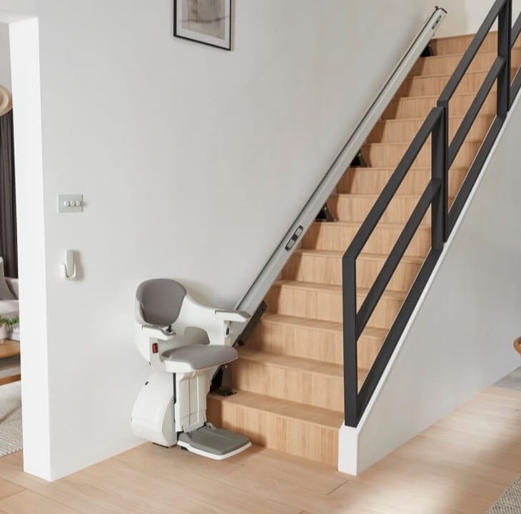 Straight Stairlift At Bottom Of Stairs