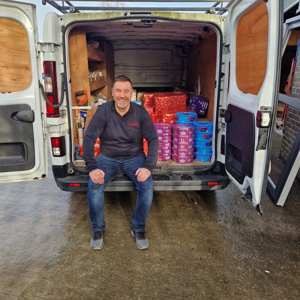 Our Director Colin delivering gifts and food for the Calne Community Christmas appeal 2023